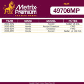 Rear Stabilizer Bar Bushing Kit  49706MP